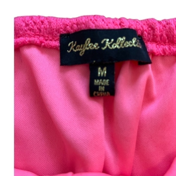 Kaylee Kollection Neon Pink Cableknit, Halter and Shorts, Set Size Medium - Picture 3 of 7
